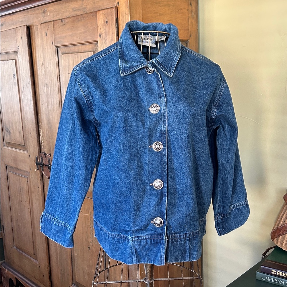 VINTAGE Western Denim Jacket with Concho Buttons